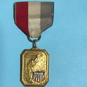 Vintage 1959 AAU Gold-tone Medal with Ribbon